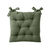 Galette de chaise carr&eacute;e unie coton bachette - lot de 2 (vert)