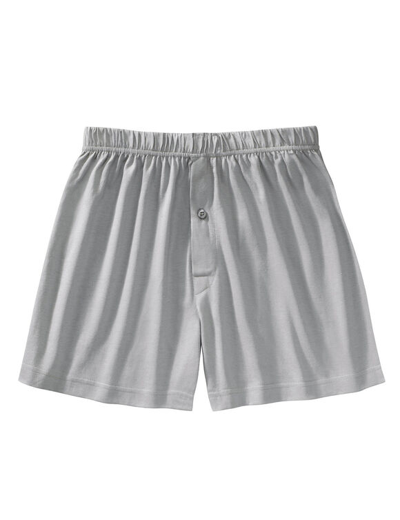 Ruime, open en effen boxershort - set van 4 (grijs + marine)