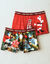 Set van 2 bedrukte boxershorts met kerstspiraal, van stretchmicrovezel (rood)