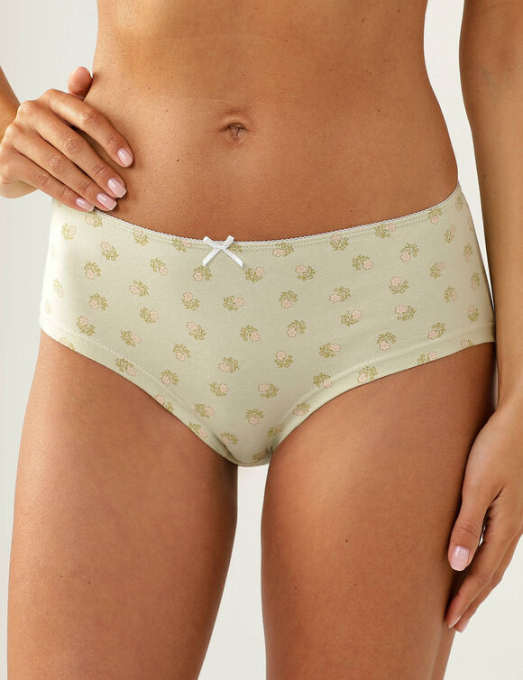 Culotte coton forme shorty imprim&eacute; "fleurs indiennes" - Lot de 4 (rose)
