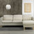 Bi-rekbare, gewafelde hoes voor chaise longue (beige)