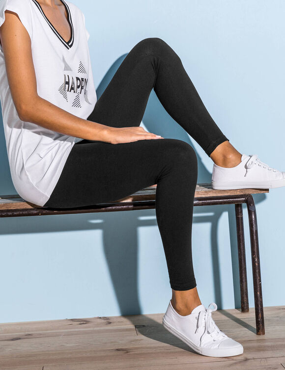 Legging uni maille jersey (noir)