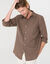 Chemise coton lin manches longues boutonn&eacute;e (marron)