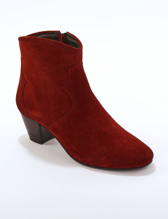 Leren boots in westernstijl (bordeaux)