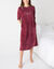 Lang nachthemd met sterrenborduursels, fleece (bordeaux)