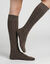 Hoge sokken van effen kabeltricot &ndash; set van 2 paar (chocolade / taupe)