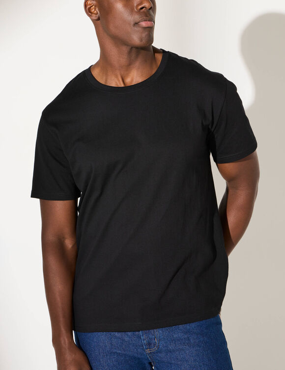 T-shirt col rond manches courtes - lot de 3 (noir)