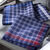 Mouchoirs à carreaux coton tissé-teint - lot de 12 (bleu / blanc / rouge)