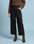 Pantalon taille haute effet jupe-culotte, sp&eacute;cial Petites (noir)