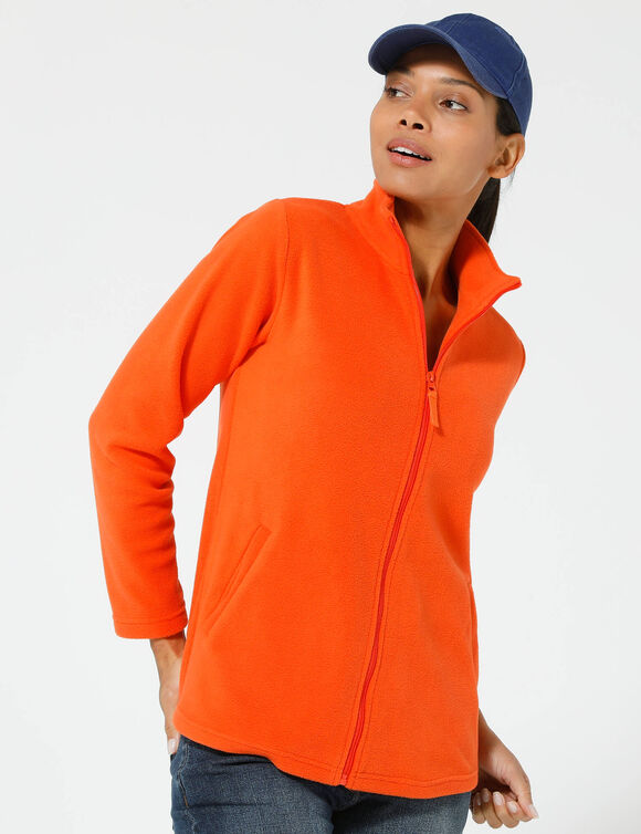 Veste polaire zipp&eacute;e manches longues (orange)