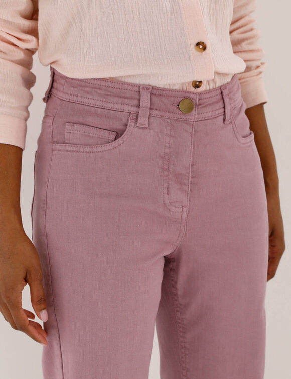 Pantacourt droit sculptant, renfort gainant (lilas)