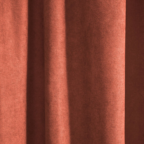 Rideau occultant et isolant finition galon fronceur (terracotta)