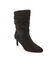 Bottes pliss&eacute;es en su&eacute;dine, talon fin (noir)