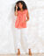 Blouse boutonnée col rond (corail)