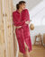 Kamerjas met rits in fleecetricot met textuur (framboos)