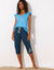 Effen pyjamashirt met korte mouwen (blauw)