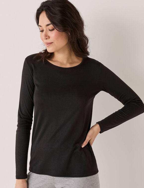 T-shirt thermique col rond - manches longues (noir)