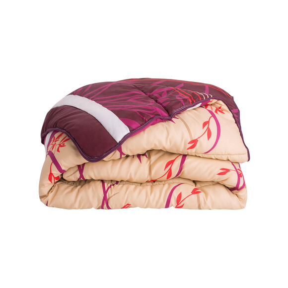 Couette microfibre imprimée Floral 400 g/m² (fuchsia)