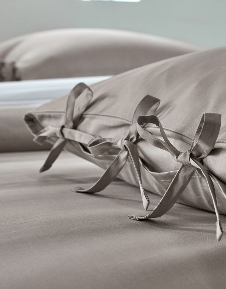 Linge de lit uni percale (taupe)