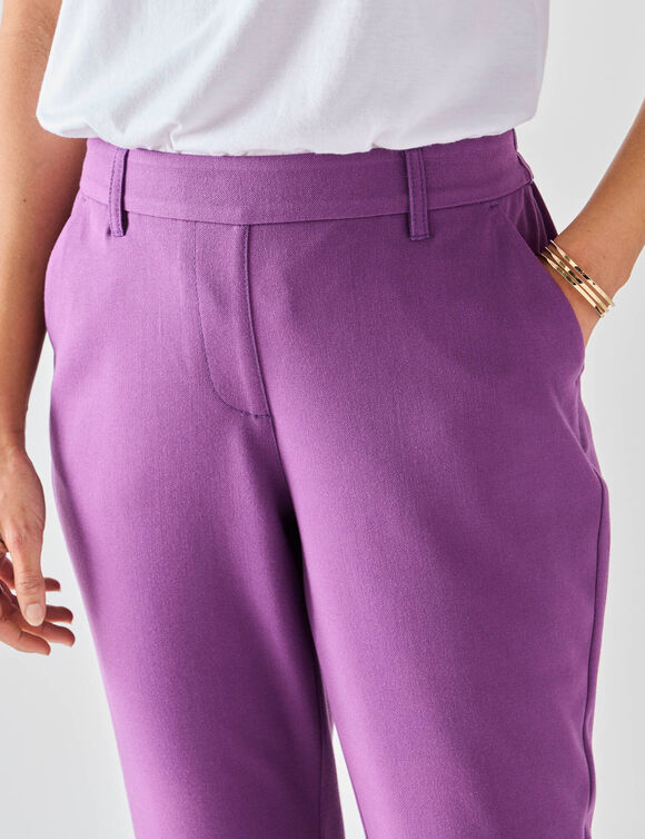 Pantalon 7/8ème fuselé uni (violet)