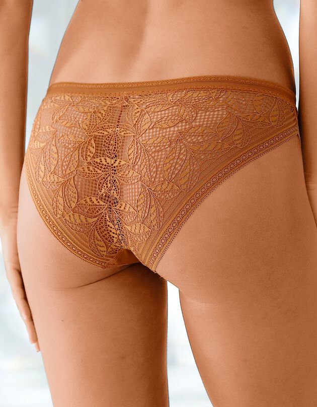 Midislip in microvezel en stretchkant - set van 2 (karamel)