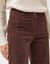 Pantalon velours coupe large taille haute, grande stature (chocolat)