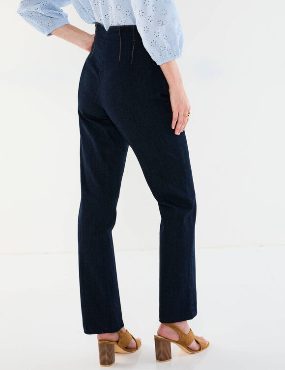 Jean gainant, coupe droite taille haute (brut)