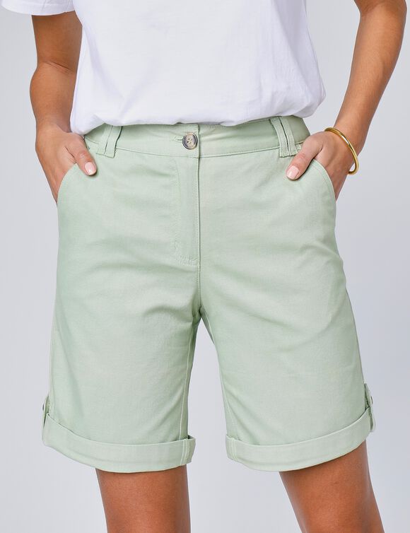 Bermuda uni longueur ajustable (vert clair)