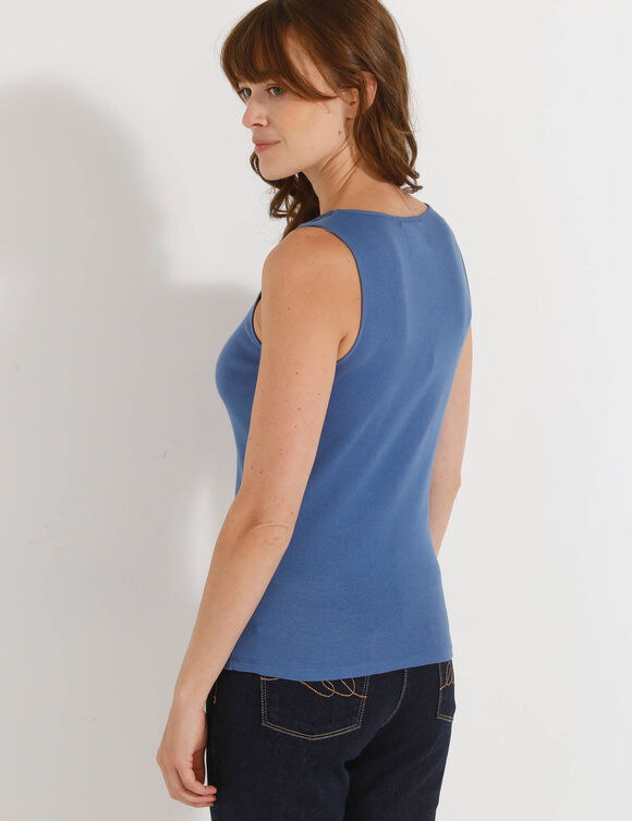Kanten tanktop (blauw)