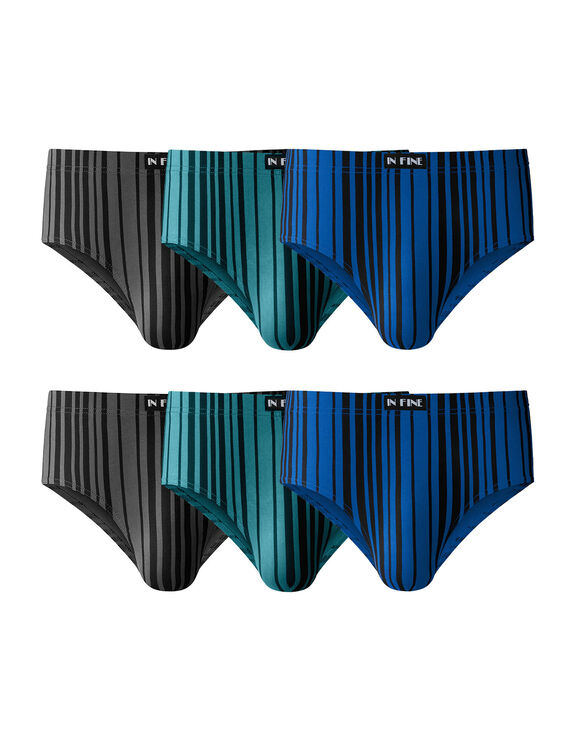 Slip ferm&eacute; taille haute imprim&eacute; - lot de 6  (assortis)