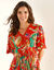 Robe longue macram&eacute;, imprim&eacute; tropical (orange)
