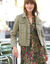 Veste boutonnée plis fantaisie (vert olive)