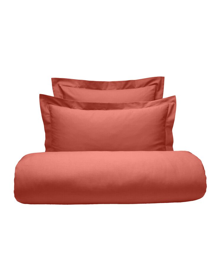 Linge de lit uni coton (terracotta)