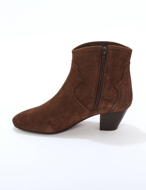 Leren boots in westernstijl (chocolade)