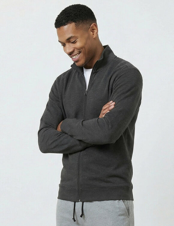 Sweat enti&egrave;rement zipp&eacute; uni (anthracite chin&eacute;)