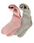Hoge sokken met ribbelpatroon - set van 2 paar (grijs + roze)
