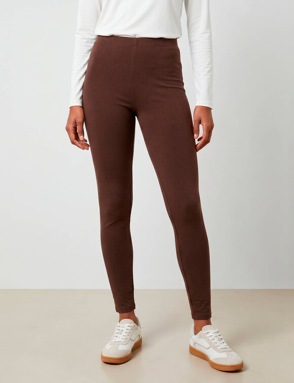 Legging taille haute sp&eacute;cial froid, molleton gratt&eacute; (chocolat)