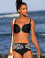 Bas de maillot de bain taille haute uni - effet drapé (noir)