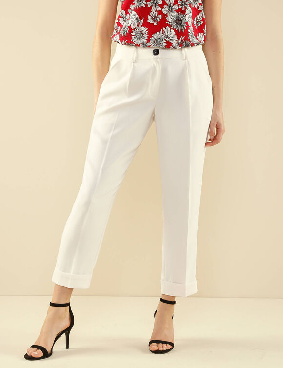 Pantalon 7/8ème fuselé fluide (écru)
