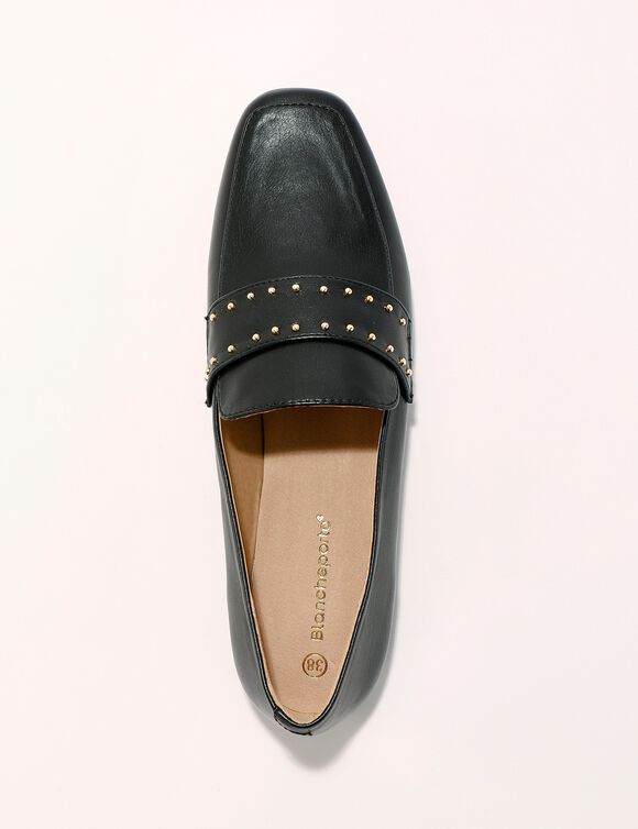 Mocassins cloutés à bout carré (noir)
