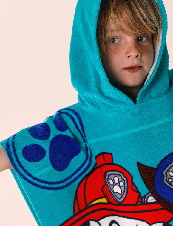 Poncho de bain enfant Pat'Patrouille® éponge et velours coton - 320g/m2 (émeraude)