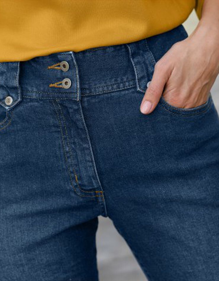 Rechte jeans met hoge taille - grote gestalte, dark blue, hi-res image number 4