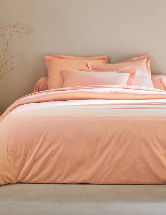 Linge de lit uni coton  (melon)