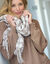 Sjaal in ultrazachte pied-de-coq (ecru / beige)