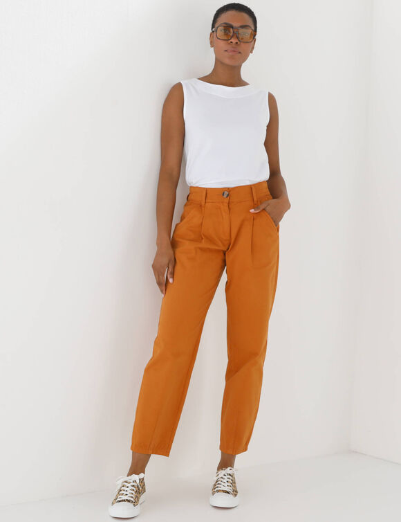 Pantalon &agrave; pinces (caramel)
