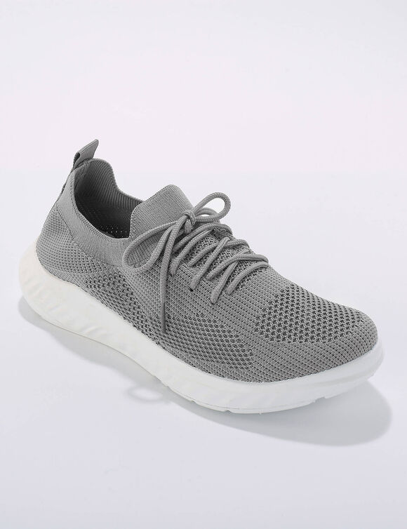 Lichte sneakers van mesh met veters (grijs)