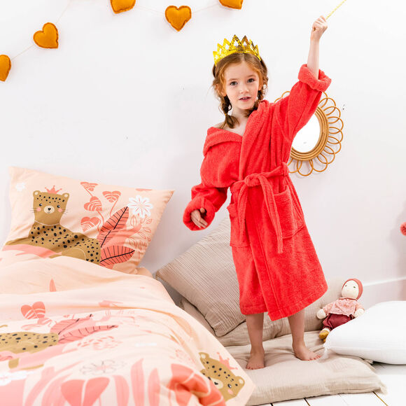 Linge de lit enfant Reina imprimé 1 personne - coton (rose)