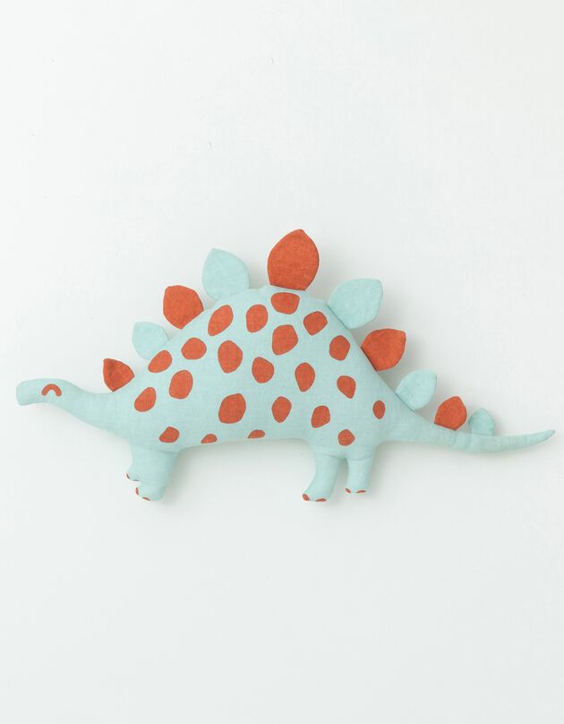 Coussin garni enfant dinosaure "stégosaure" (céladon)