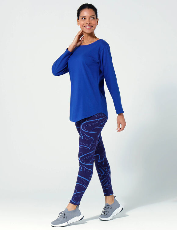Legging imprimé, style crayonné (marine)