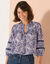 Bloes met knoopsluiting, details met smokwerk (indigo / blauw)